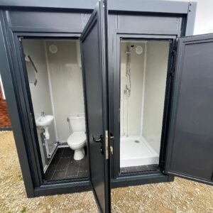 SANITÄRCONTAINER WC + DUSCHE – ANSCHLIESSBAR – GRAU – Bild 2