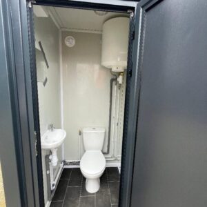 SANITÄRCONTAINER WC + DUSCHE – ANSCHLIESSBAR – GRAU – Bild 1